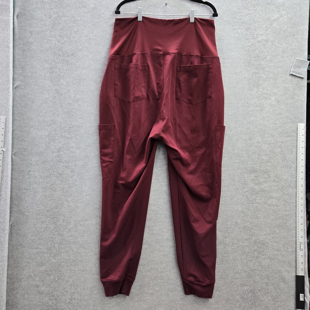 Mandala Women Scrub Pants L Red Jogger Equa-Tek 27" Inseam